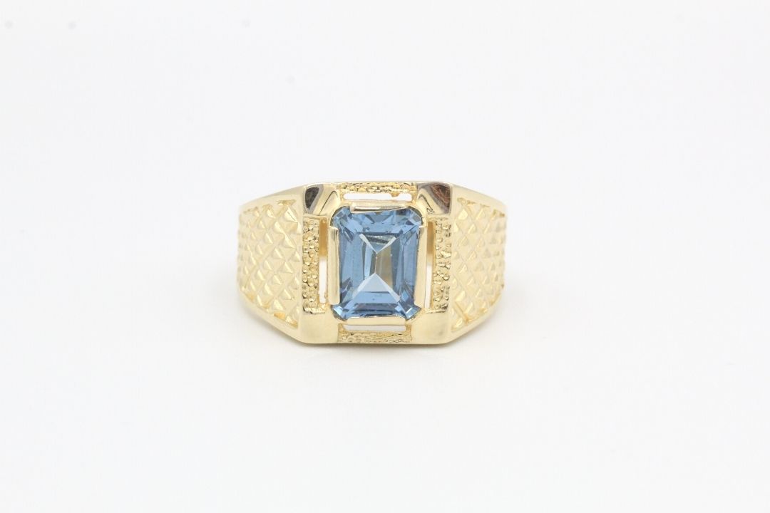 Anillo Aguamarina Oro 14k Karat