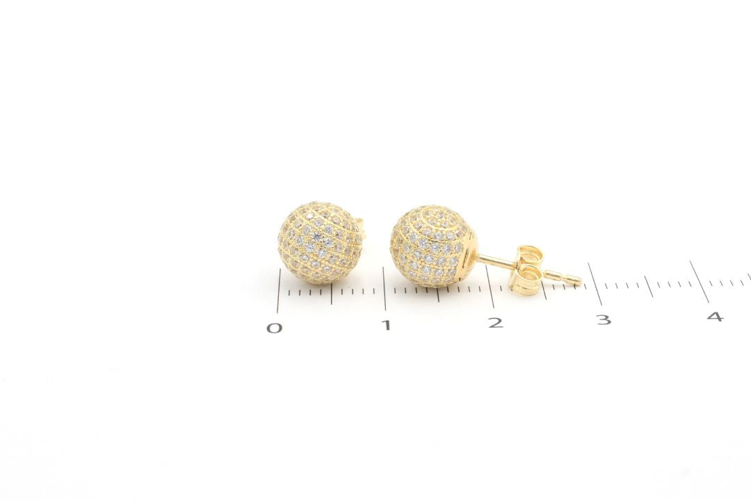 Aretes De Bolita En Oro De 14k 